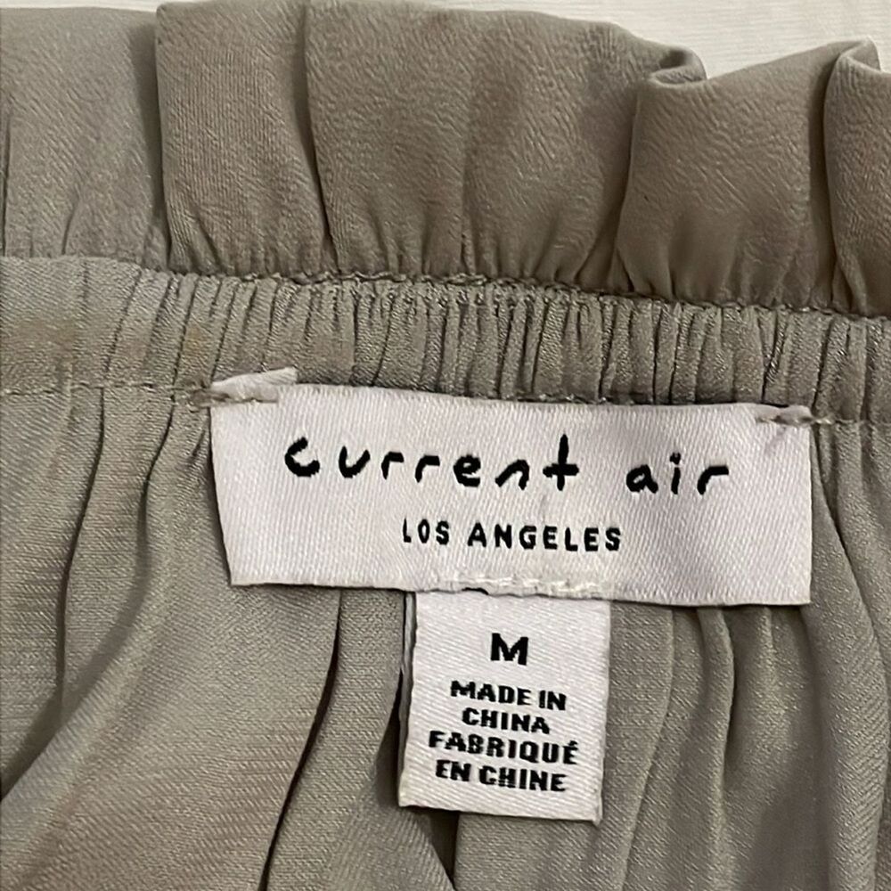 Current Air Gray Split Neck Flutter Sleeve Smocke… - image 2